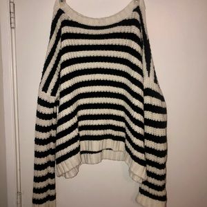 Black & White striped chunky Express sweater Sz S